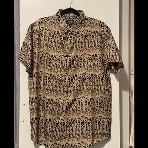 Boohoo Man Leopard Short Sleeve Button Up